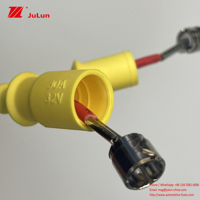 Soporte de caja de fusibles de arnés de cable amarillo impermeable 30A 250V 5*20mm 6*30mm tubo de cerámica de vidrio