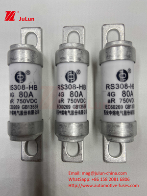 Fusiles cerámicos para automóviles de 750VDC RS308 HB 4G de alta temperatura 10A 20A 25A 30A 40A 50A 63A 80A 100A FUSIÓN de 750VDC