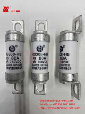 EV RS308 Fuso de choque mecánico 25A 30A 40A 50A Cobre de cerámica Voltado nominal DC750V Cargador de EV para el hogar para automóviles eléctricos