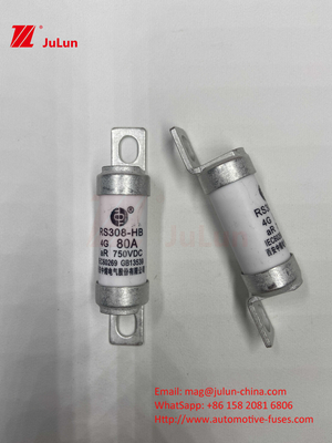 M6 Fusiles EV abrochados 750V 80A10A 30A 50A 750VDC Fusiles EV Hey son adecuados para el sistema de tracción de EV, conversión de potencia