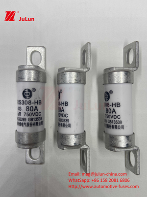 M6 Fusiles EV abrochados 750V 80A10A 30A 50A 750VDC Fusiles EV Hey son adecuados para el sistema de tracción de EV, conversión de potencia