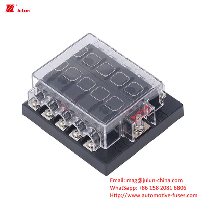 Caja de fusibles de automóviles de 10 vías de una sola fila BX2103 50A de cobre piezas de repuesto de automóviles