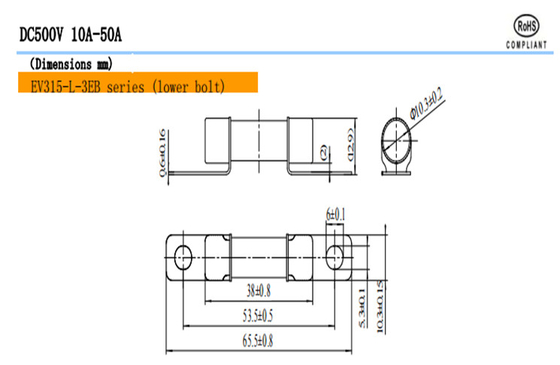 EV315-H EV315-L 3E / 3EB / 3ED Fuegos para vehículos de carretera DC500V 10A-50A Especial para automóviles eléctricos