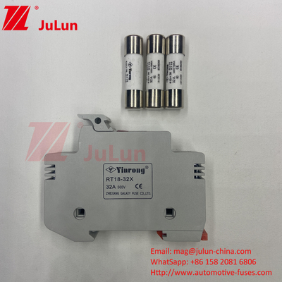 Fusiles solares Pv / Din Rail Sustentador de fusibles solares para el inversor 1500VDC 1000VDC 500VDC 10A-63A 30kA