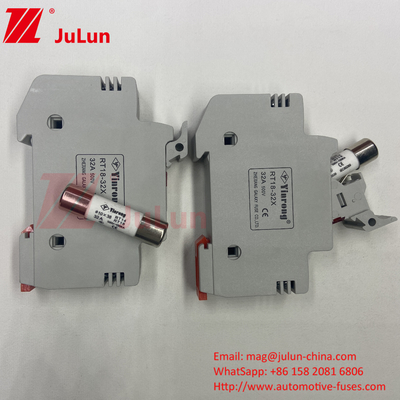 1000VDC 32A Sustentador de fusibles solares con fusibles para inversores fotovoltaicos RT18-32 15A 20A 32A Sustentador de fusibles con indicador LED para el sistema solar P