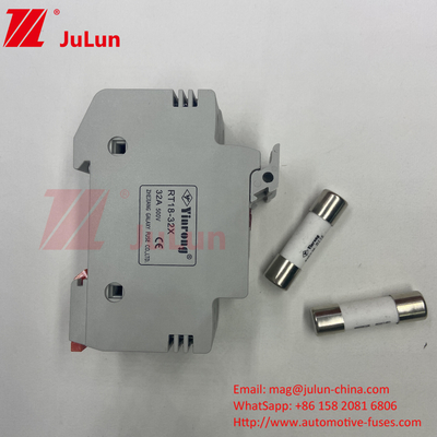 Capacidad de ruptura de 30kA Fuso solar PV / sostén de fusible solar Din Rail para protección de módulos