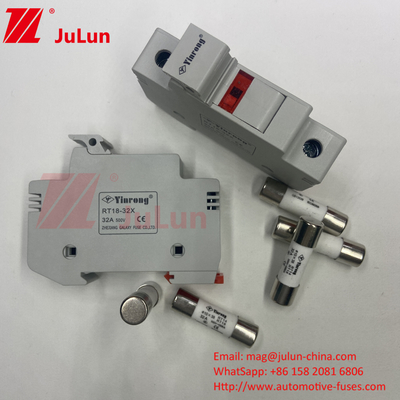 20A Solar PV Fuse Holder con fusible para la caja de autobuses fotovoltaicos Nqqk RT16D-00 TPS corriente continua 80V 250A Fuse de energía solar