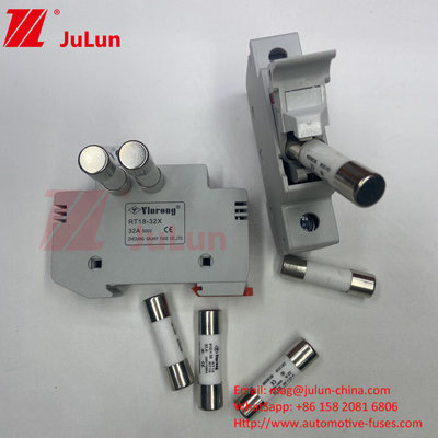 20A Solar PV Fuse Holder con fusible para la caja de autobuses fotovoltaicos Nqqk RT16D-00 TPS corriente continua 80V 250A Fuse de energía solar