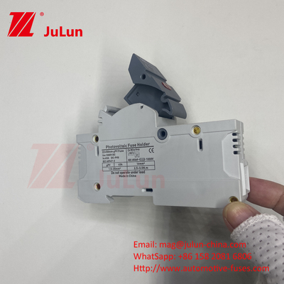 Base de la caja de soporte del fusible del fusible solar de TUV DC DNPVF1-32 Protección del sistema solar 10x38MM 1000V GPV Rapido soplo de cerámica DIN Rail