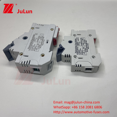 Base de la caja de soporte del fusible del fusible solar de TUV DC DNPVF1-32 Protección del sistema solar 10x38MM 1000V GPV Rapido soplo de cerámica DIN Rail