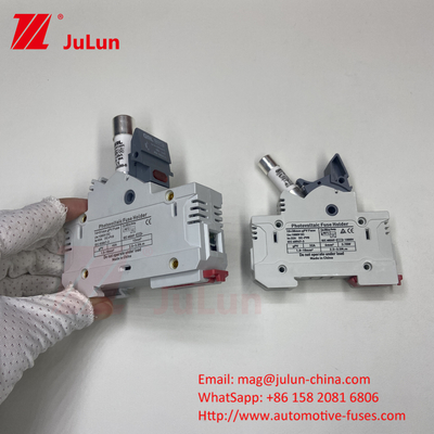 DIN Guía de fijación 15A 1000VDC con cerámica de fijación de diseño 14 * 85mm 32a 1000VDC Pv fijación holer