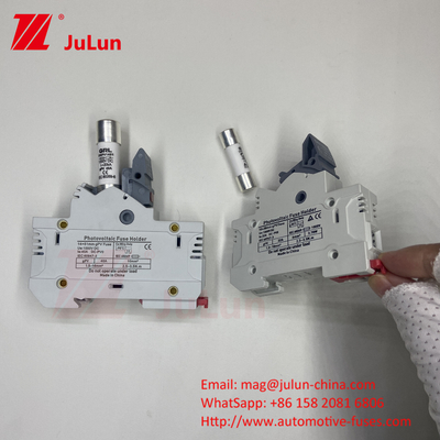 Fusiles fotovoltaicos solares cilíndricos 10A-63A 1000VDC/1500VDC IEC60269.6 Fusiles 10X38 1p 2p 3Polo Np Dc Fusiles cuadrados Fusiles fotovoltaicos solares