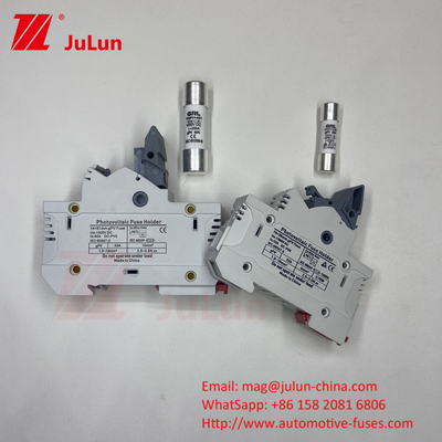 Fusiles fotovoltaicos para el soporte de fusibles fotovoltaicos 30 Amp Rt18-32 10x38 Base del fusible Fusiles térmicos 16a 220v 10*85mm