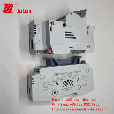 Portador de fusible 30A 63A 500V 10x38 RT18-32 Portador de fusible cilíndrico 10A 1000DC Fusible fotovoltaico solar para protección fotovoltaica