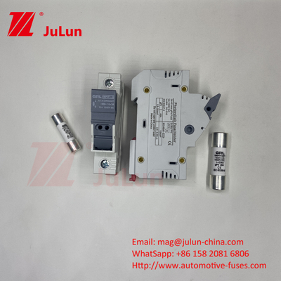 SeanRo Solar PV Din Rail Fuse Holder para el enlace del fusible 10 * 38mm 1000V 15amp Dc fusible 25A