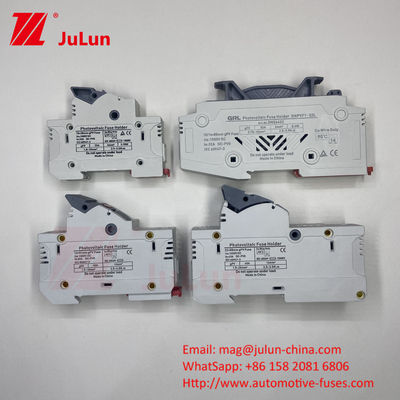 SeanRo Solar PV Din Rail Fuse Holder para el enlace del fusible 10 * 38mm 1000V 15amp Dc fusible 25A