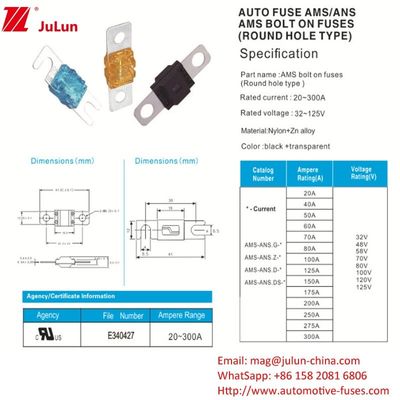30-200A fusibles de automóviles cuadrados para protección del sistema de energía eléctrica cargador portátil de vehículos eléctricos equipo de audio de automóviles