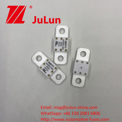 ASTM A202001-100A 150VDC Fusiles cerámicos para automóviles de tamaño pequeño Recomendado Torque ajustado 11-13N·m para M8 Protección de cortocircuito nominal de alta corriente