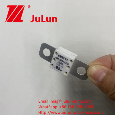250A 150VDC A202001 ASTM Cerámicas de seguridad para automóviles para cargadores de automóviles y etc. hechas de cobre cerámico plata cuarzo oro de arena