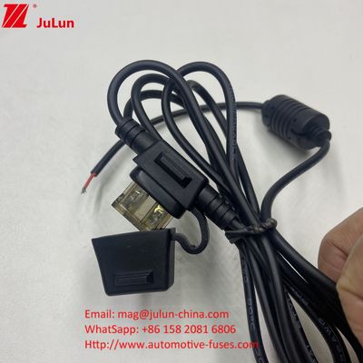 el fusible 50A maxi corriente nominal rojo 10AWG alambre 280mm longitud total en línea soporte de fusible