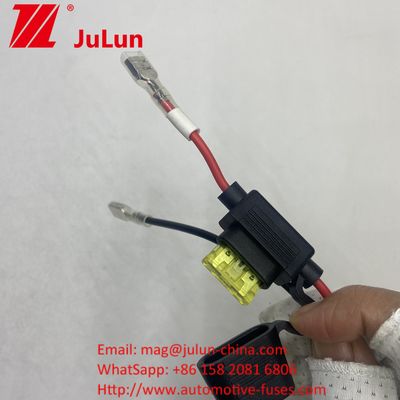 Portador de fusible 8AWG Cuchillo en línea 30A Cables de plomo de alambre Portador de fusible 8AWG Cuchillo en línea Cable de plomo de alambre Original 50 Amp Plug Style Conector de alimentación a terminales de anillo de 8 mm Original 50 Amp Plug Style