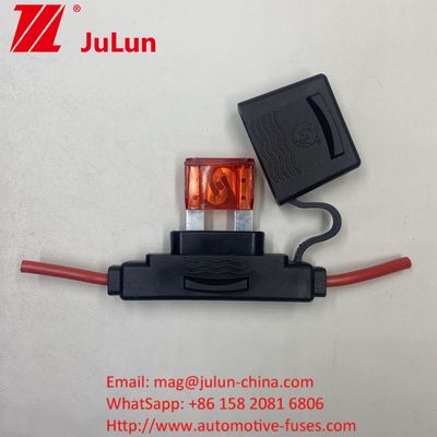 ATC/ATO Sustentador de fusibles en línea personalizado 14AWG 16AWG 18AWG 20AWG Arnés de cableado 80AMP Blade Fuse Sustentador de fusibles para automóviles