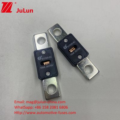 Distancia de agujero de 51 mm EV320-5X 125A 70VDC Fusiles cerámicos para automóviles con certificación GB/T31465.5-2015 y voltaje nominal de 70VDC