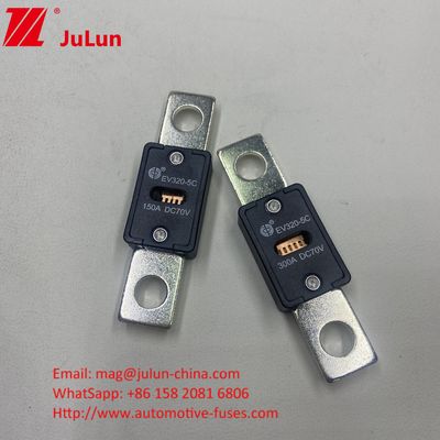 51mm Distancia de agujero Automotriz EV320*-5X 225A 70VDC Fusiles 68*19*10mm 6KA Capacidad de ruptura para vehículos de alto rendimiento