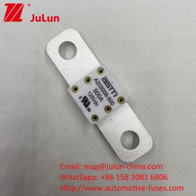 68*17.7*12mm A202008 350A 125VDC EV FUSE Alta capacidad de ruptura inferior a 125Vdc para la optimización del rendimiento del vehículo eléctrico