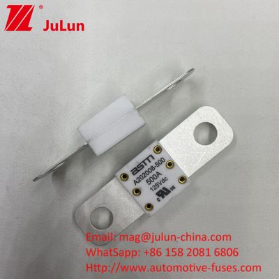 200A 125VDC Fuse de vehículo eléctrico Automóvil para EV 125VDC Válvula de tensión Distancia de agujero 50.8mm