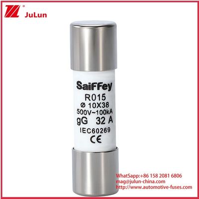 RS15 GG32A 500VDC 100KA Fusiles cerámicos para automóviles 10*38mm Portador IEV60269