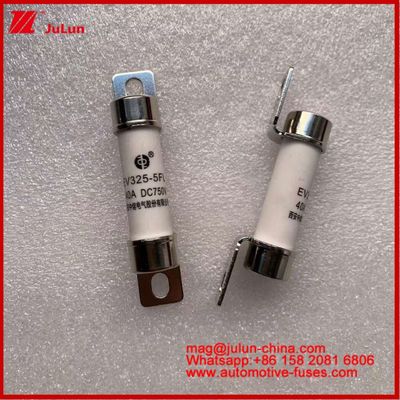 Fusiles tubulares EV325-5FL 40A 750VDC para vehículos eléctricos con 15 * 51mm instalación de rayo ligero y constante de tiempo 2 ± 0.5ms
