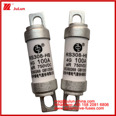 RS308-HB 4G 100A AR 750VDC 50KA Fusiles para protección de circuitos automotrices Rendimiento conforme al diseño tubular cerámico JASO D622