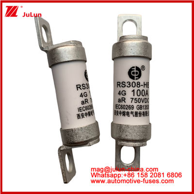RS308-HB 4G 100A AR 750VDC 50KA Fusiles para protección de circuitos automotrices Rendimiento conforme al diseño tubular cerámico JASO D622