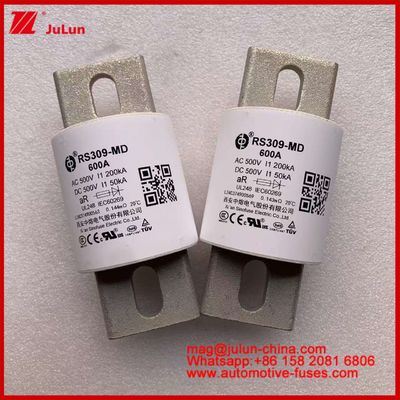 Sistemas de alimentación de energía de transmisión de energía de cerámica Fusiles automáticos RS309-MD 600A 500VAC 200KA 500VDC 50KA AR Vehículos eléctricos tubulares 30-800A
