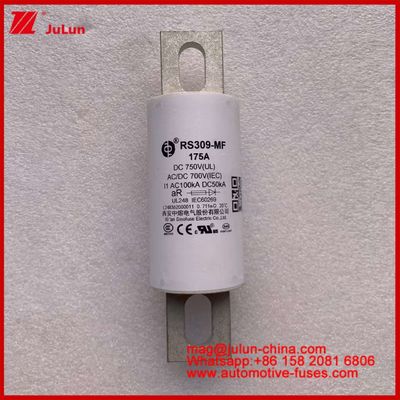 RS309-MF 175A 750VDC UL Fuse cerámico tubular AR 750VDC/700AC IEC 20KA GB 5-800A para vehículos eléctricos y sistemas de energía