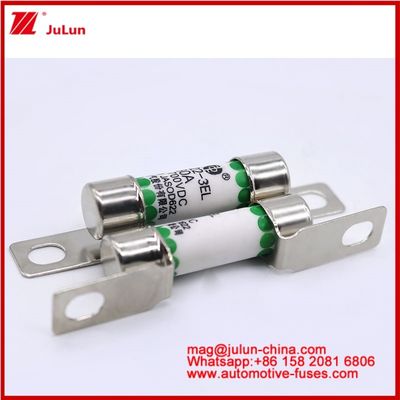 EV322 3EL 30A DC700V Fuso cerámico tubular Fuso de vehículo eléctrico Estructura de conexión de tornillo con excelente antivibración Choque antimecánico Carga antiquímica Alta temperatura