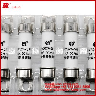 EV325-5FL 30A 750VDC Vehículo eléctrico de alta potencia Choque mecánico Tubular Fusiles cerámicos EV o HEV Corriente compacta Estructura abrochada Resistente a las vibraciones Excelente rendimiento de CC