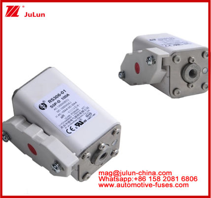 RS306-01-S5P-D 100A AC1250V DC1000V 50KA Fuse Carémica Cuadrada Adecuado para el Sistema de Tracción del Vehículo Eléctrico Conversión de Potencia Almacenamiento de Energía Cargador a bordo