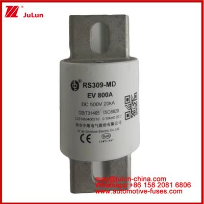 Estrutura de conexión abrochada de vehículo eléctrico Oro Carémica Tubular Car Micro fusibles RS309-MD EV 800A DC500V 20KA Para automóviles