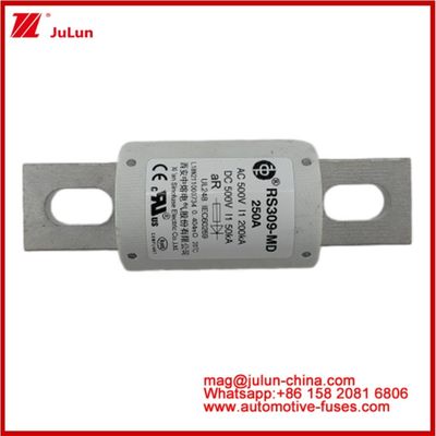 250A 500VAC Ev Fuso RS309-MD-200KA 500VDC 50KA AR Carémica de rendimiento de la corriente continua Tubular del automóvil