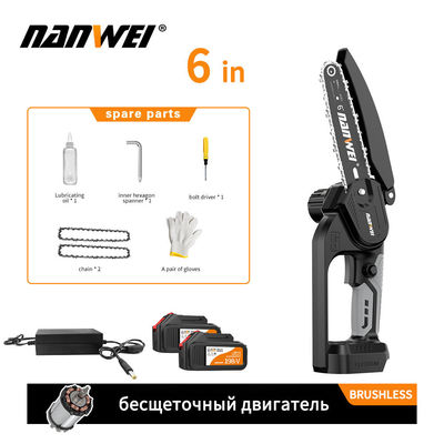 Durabilidad de la casa Diy Jardín Trabajo de la madera Herramientas eléctricas Cadena rápida sin esfuerzo Sierra pulgadas Motor sin escobillas Batería de litio 4/ 6 / 8/ 10 / 12 / 16