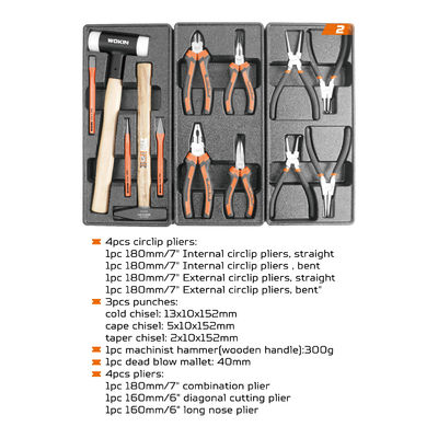 Equipo versátil Conjunto de herramientas de pecho Hardware 163pcs Herramientas