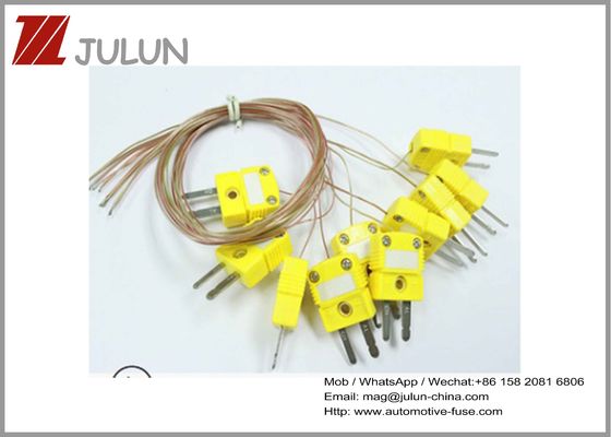 Tipo amarillo conector de medición del conector de termopar de OMEGA K del zócalo SMPW-K-M del enchufe del alambre de la temperatura