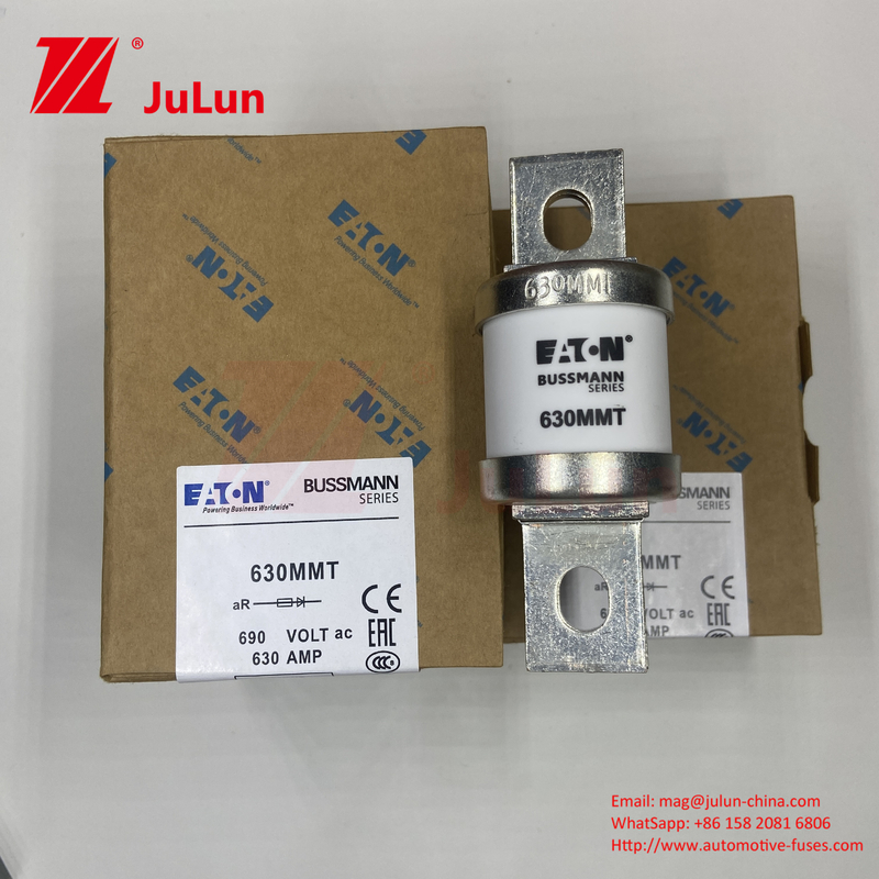 630MMT 690V BUSSMANN Cerámica de cobre de doble placa plana Tipo de perno Fuse 630A Corriente eléctrica 0,43kg Peso