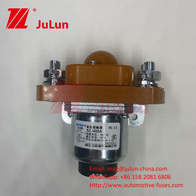 DC 12-80V Interruptor de gran corriente de energía apagado Monte de tornillo 200A 1P bobina Tensión nominal: DC12 ~ 80V
