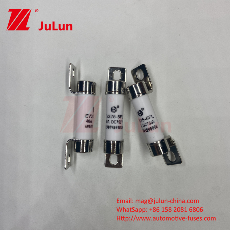 10A-50A Cerámica para el montaje de pernos de fusibles para automóviles con capacidad de rotura de 20KA GB/T31465 30A 40A 50A 750VDC 14*51mm EV325