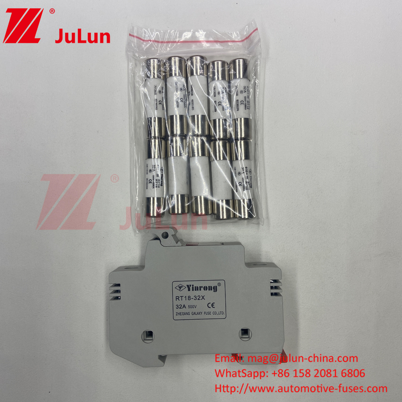 Fusiles solares Pv / Din Rail Sustentador de fusibles solares para el inversor 1500VDC 1000VDC 500VDC 10A-63A 30kA