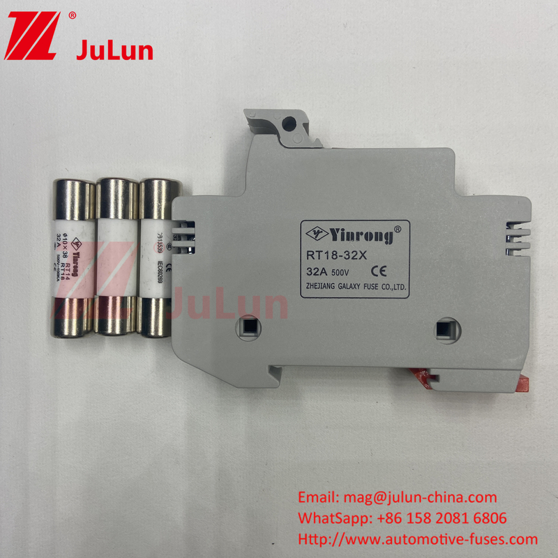 Fábrica profesional BYPV-18 1polo 16a 1000v Dc DIN Rail Fuse Holder con 1500v Dc Fuse para la energía solar