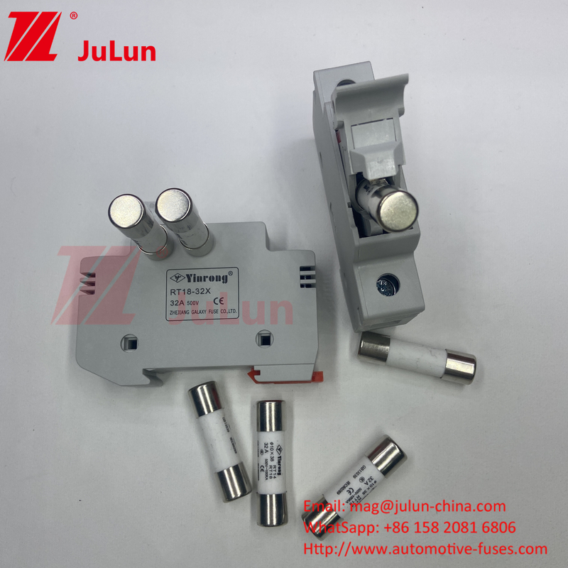 Fusiles solares de alto voltaje 10A ~ 63A para el inversor fotovoltaico solar 500vdc 1000vdc 1500vdc